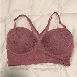 Victoria’s Secret longline pink lace bra 32d